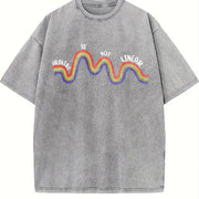 Mental Health Healing Is Not Linear Vintage Washed T-Shirt in Gray