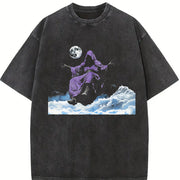 Distressed with Fun. Stylish Vintage Washed T-Shirt in Black