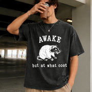 Awake at What Cost Vintage Washed T-Shirt in Black
