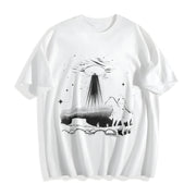 Cowboy UFO Western Lover Cotton T-Shirt in White