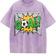 Soccer Goal Vintage Washed T-Shirt in Purple