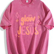 Walk, Shine Like Vintage Washed T-Shirt in Red