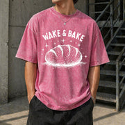 Wake and Bake Sourdough Vintage Washed T-Shirt in Red