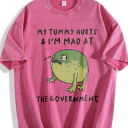 My Tummy Hurts I'm Mad at the Gouvernment Vintage Washed T-Shirt in Red