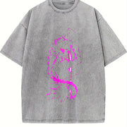 Mitsuri x Demon Slayer – Love Hashira Rage Mode in Heavy vintage washed oversized T-shirt in Gray