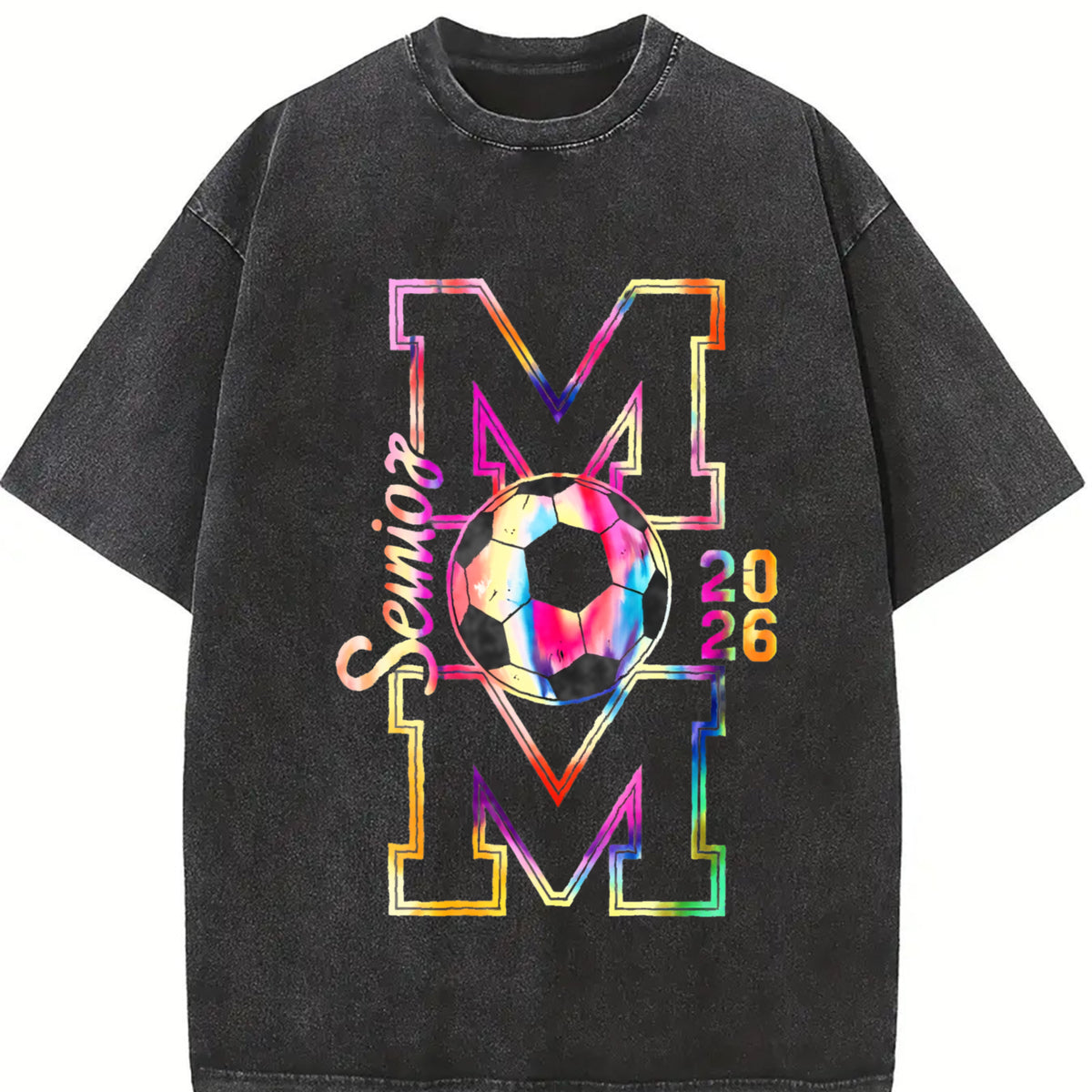 Soccer Mom 2026 Vintage Washed T-Shirt in Black