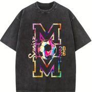 Soccer Mom 2026 Vintage Washed T-Shirt in Black