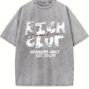 Rich Club Members Only Vintage Washed T-Shirt in Gray