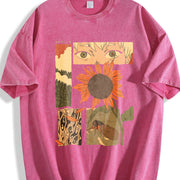 The Hikaru Died Cool Birthday Distressed Festive vintage washed oversized T-shirt in Red