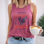 United States of America Since 1776 Women's Color Cotton Tank Top in Red