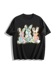 Brushstroke Easter Cotton T-Shirt in Black