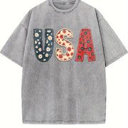 With a American Dream Vintage Washed T-Shirt in Gray