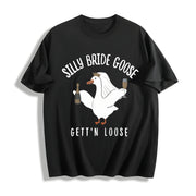 Goose Bride Goose Lover Cotton T-Shirt in Black