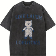 Live Laugh Lobotomy Vintage Washed T-Shirt in Black