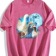 Three Goose Retro Silly Goose Vintage Washed T-Shirt in Red