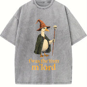 Meme TWAS the Tism M Lord Silly Goose Kids T Shirtfashion Vintage Washed T-Shirt in Gray