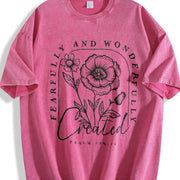 Religious Fearfully and Wonderfully Made Vintage Washed T-Shirt in Red