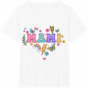 Floral Hispanic Mama Cotton T-Shirt in White