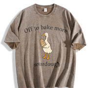 Sourdough Bread Sourdough Baker Goose Vintage Washed T-Shirt in Brown