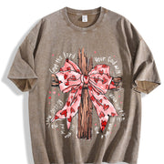 Thick Retro Vintage Washed T-Shirt in Brown