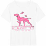 Wild Southern Outfitters Leopard Bull Cotton T-Shirt in White