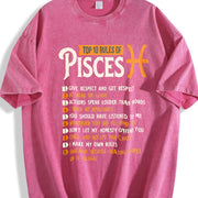 For the Pisces Zodiac Sign Vintage Washed T-Shirt in Red