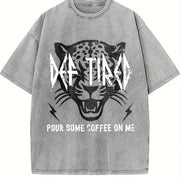 Retro Def Tired Coffee Vintage Washed T-Shirt in Gray