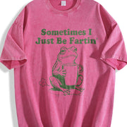 Sometimes I Just Be Fartin' Frog vintage washed oversized T-shirt in Red