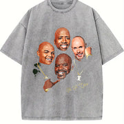 Charles Barkley Shaq Ernie Johnson And Kenny Smith TNT vintage washed oversized T-shirt in Gray