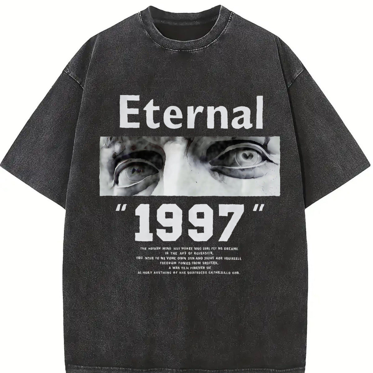 Sleeveless Tank Eternal 1997 Eye Portrait Gym Muscle Vest Vintage Washed T-Shirt in Black