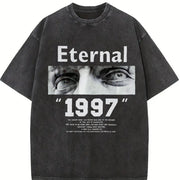 Sleeveless Tank Eternal 1997 Eye Portrait Gym Muscle Vest Vintage Washed T-Shirt in Black