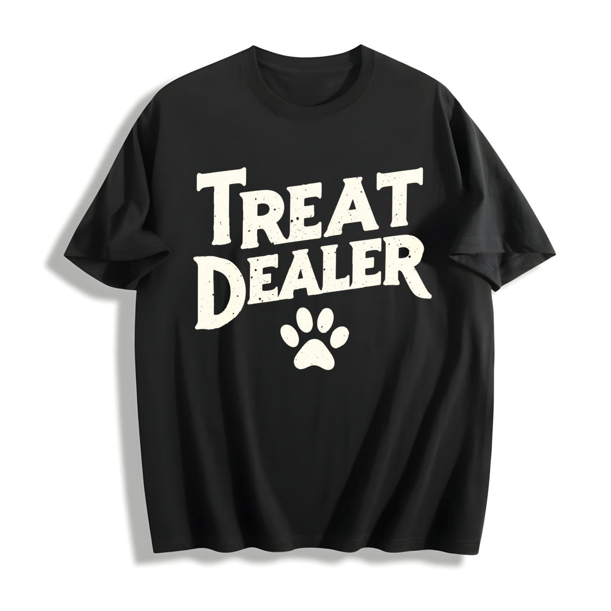 Treat Dealer Dog Lover Cotton T-Shirt in Black