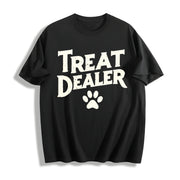 Treat Dealer Dog Lover Cotton T-Shirt in Black