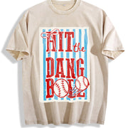 Hit the Dang Ball Vintage Washed T-Shirt in Beige
