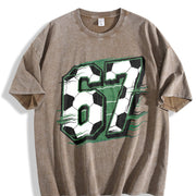 67 Soccer Vintage Washed T-Shirt in Brown