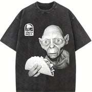 Taco Bell Gollum LOTR Hilarious Taco Lover's vintage washed oversized T-shirt in Black