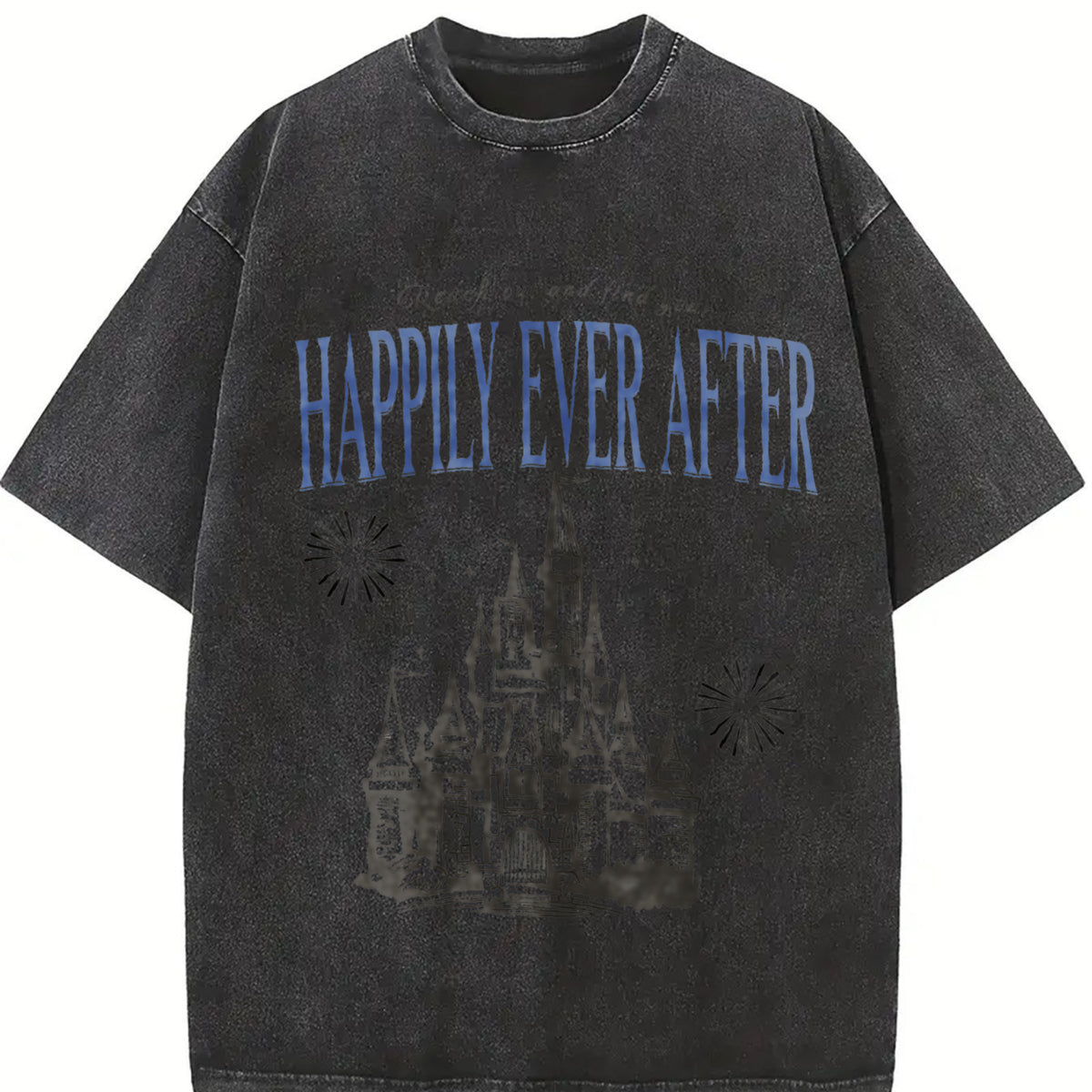 Happily Ever After Vintage Washed T-Shirt in Black