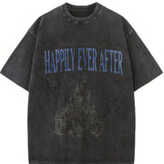 Happily Ever After Vintage Washed T-Shirt in Black