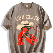 Elegant and Refined Vintage Washed T-Shirt in Brown