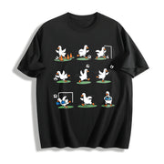 Goose Soccer Player Sport Mom Cotton T-Shirt in Black