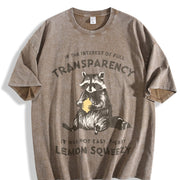 In the Interest of Full Transparency It Was Not Easy Peasy Vintage Washed T-Shirt in Brown