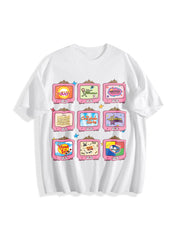 Retro Channel Movie Television Cotton T-Shirt in White