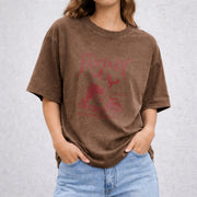 Fantasy Readers Society vintage washed oversized T-shirt in Brown