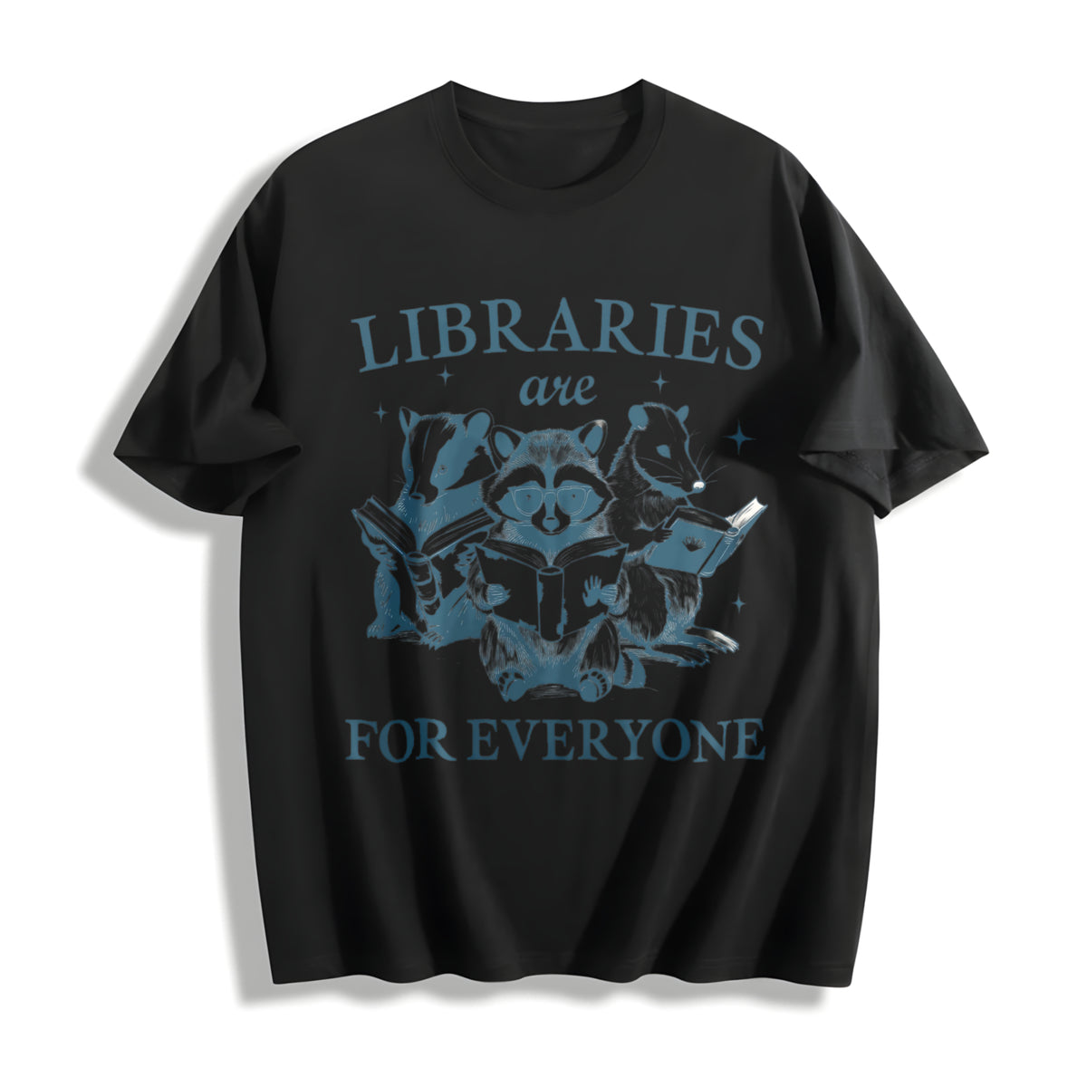 Libraries Are for Everyone Cotton T-Shirt in Black