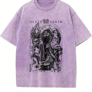 Sleep Token Vessel Heavy Metal vintage washed oversized T-shirt in Purple