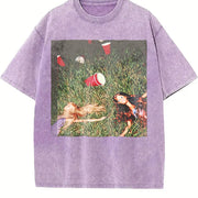 Passed Out Party Doll Vintage Washed T-Shirt in Purple