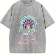 Your Little Ray of Sarcastic Sunshine Has Arrived Vintage Washed T-Shirt in Gray