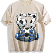 67 Soccer Vintage Washed T-Shirt in Beige