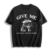 Give Me Your Social Capybara Cotton T-Shirt in Black
