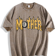 Fashionable No. 8 Ball Mom Vintage Washed T-Shirt in Brown
